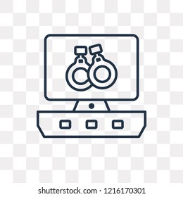 Computer vector outline icon isolated on transparent background, high quality linear Computer transparency concept can be used web and mobile