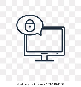 Computer vector outline icon isolated on transparent background, high quality linear Computer transparency concept can be used web and mobile