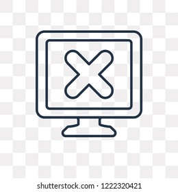 Computer vector outline icon isolated on transparent background, high quality linear Computer transparency concept can be used web and mobile