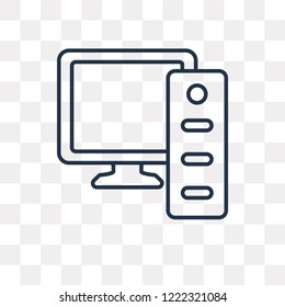 Computer vector outline icon isolated on transparent background, high quality linear Computer transparency concept can be used web and mobile