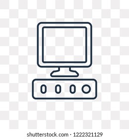 Computer vector outline icon isolated on transparent background, high quality linear Computer transparency concept can be used web and mobile