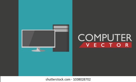 Computer vector with text and background