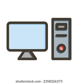 Computer Vector Thick Line Filled Colors Icon For Personal And Commercial Use.
