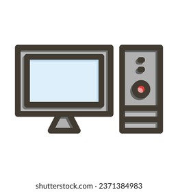 Computer Vector Thick Line Filled Colors Icon For Personal And Commercial Use.
