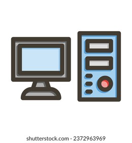 Computer Vector Thick Line Filled Colors Icon For Personal And Commercial Use.
