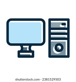 Computer Vector Thick Line Filled Dark Colors Icons For Personal And Commercial Use.

