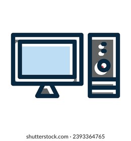 Computer Vector Thick Line Filled Dark Colors Icons For Personal And Commercial Use.
