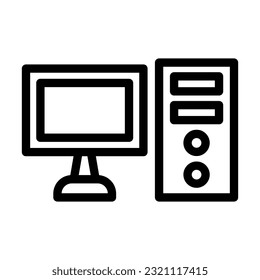 Computer Vector Thick Line Icon For Personal And Commercial Use.
