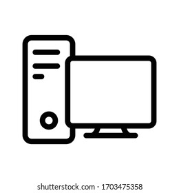 computer vector thin line icon 