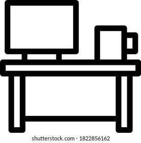 computer vector thin line icon 