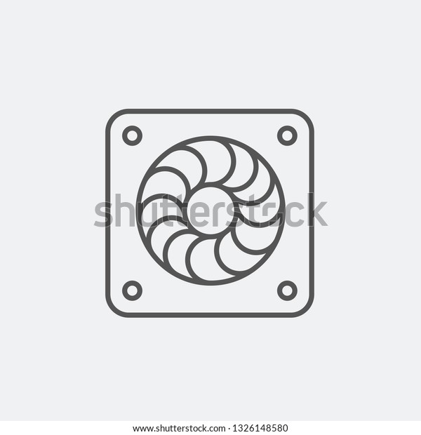 Computer vent technology modern simple clear flat\
outline vector icon,\
symbol