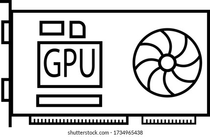 computer video card icon on white background. flat style. video card icon for your web site design, logo, app, UI. computer graphics card symbol. 