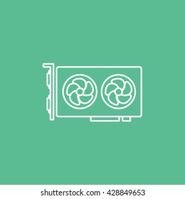 Computer Video Card Icon On Green Background