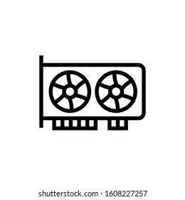 Computer Video Card icon in outline style on white background