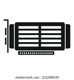 Computer video card icon simple vector. Gpu fan. Pc display