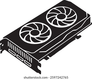Computer video card icon. Simple illustration of computer video card vector icon for web