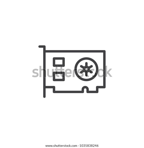 Computer Video Card Outline Icon Linear Stock Vector Royalty Free