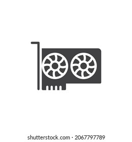 Computer Video Card vector icon. filled flat sign for mobile concept and web design. GPU, vga card glyph icon. Symbol, logo illustration. Vector graphics