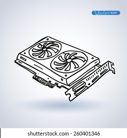 computer video card. vector illustration.