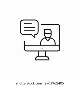 computer video chat icon sign vector