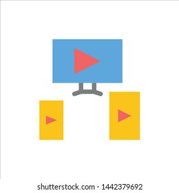 Computer, Video, Design  Flat Color Icon. Vector icon banner Template