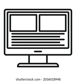 Computer video edit icon outline vector. Design production. Audio film editor