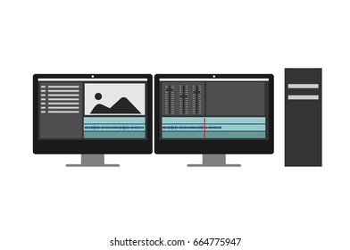 Computer video editor vector