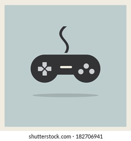 Computer Video Game Controller Joystick on Retro Background Vector