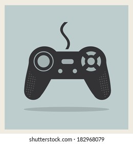 Computer Video Game Controller Joystick on Retro Background Vector
