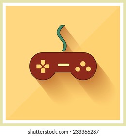  Computer Video Game Controller Joystick on Retro Background Vector