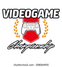 Computer and video game game label. Vintage logo in flat style. Colour badges for tournament, party, championship. Easy for editing