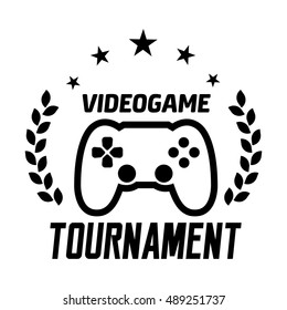 Computer and video game game label. Vintage logo in flat style. Colour badges for tournament, party, championship. Easy for editing