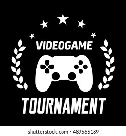 Computer and video game game label. Vintage logo in flat style. Colour badges for tournament, party, championship. Easy for editing