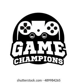 Computer And Video Game Game Label. Vintage Logo In Flat Style. Colour Badges For Tournament, Party, Championship. Easy For Editing