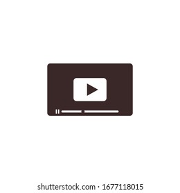 Computervideo Symbol Vektorillustration Zeichen einzeln für Grafik und Web Design. Bildsymbolvorlagenfarbe des Computers, editierbar auf weißem Hintergrund.