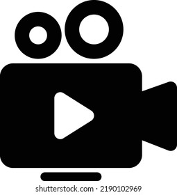 Computer and Video play in Glyph Flat Color Pictogram Symbol illustration