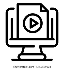 Icono de grabación de vídeo del equipo. Icono de vector de registro de vídeo de equipo de esquema para diseño web aislado en fondo blanco