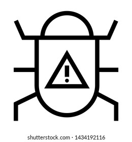 Computer virus alert icon. Simple design. Line vector. Isolate on white background.