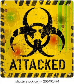 computer virus alert sign, vector illustration