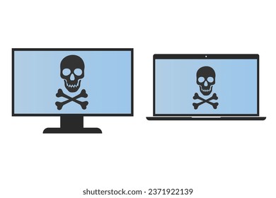 Computer virus attack icon. Hacking vector ilustration.