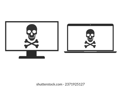 Computer virus attack icon. Hacking vector ilustration.