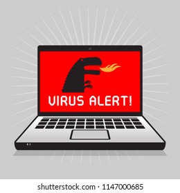 Computer virus attacking Alert, vector illustration