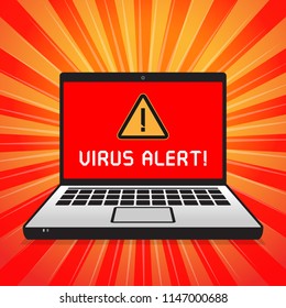 Computer virus attacking Alert, vector illustration
