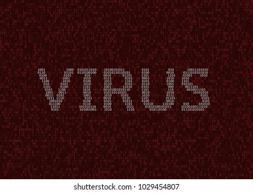Computer virus background design. Global virus attack big data