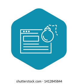 Computer virus bomb icon. Outline computer virus bomb vector icon for web design isolated on white background