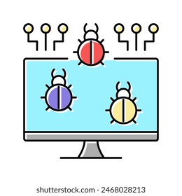 computer virus color icon vector. computer virus sign. isolated symbol illustration