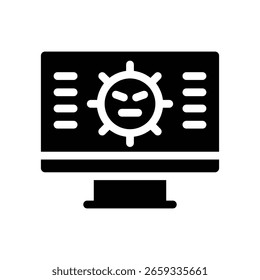 computer virus glyph icon illustration vector graphic. Simple element illustration vector graphic, suitable for app, websites, and presentations isolated on white background