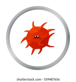 Computer virus icon in cartoon style isolated on white background. Hackers and hacking symbol stock vector illustration.