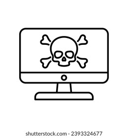 Computer virus icon isolated on white background. Computer virus, danger icon.