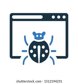 Computer virus icon logo design